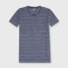 Short-Sleeved Relaxed Tee In Navy/White Stripe Jersey 1 Short-Sleeved Relaxed Tee In Navy/White Stripe Jersey -Garbiera Sales Store S70648 60