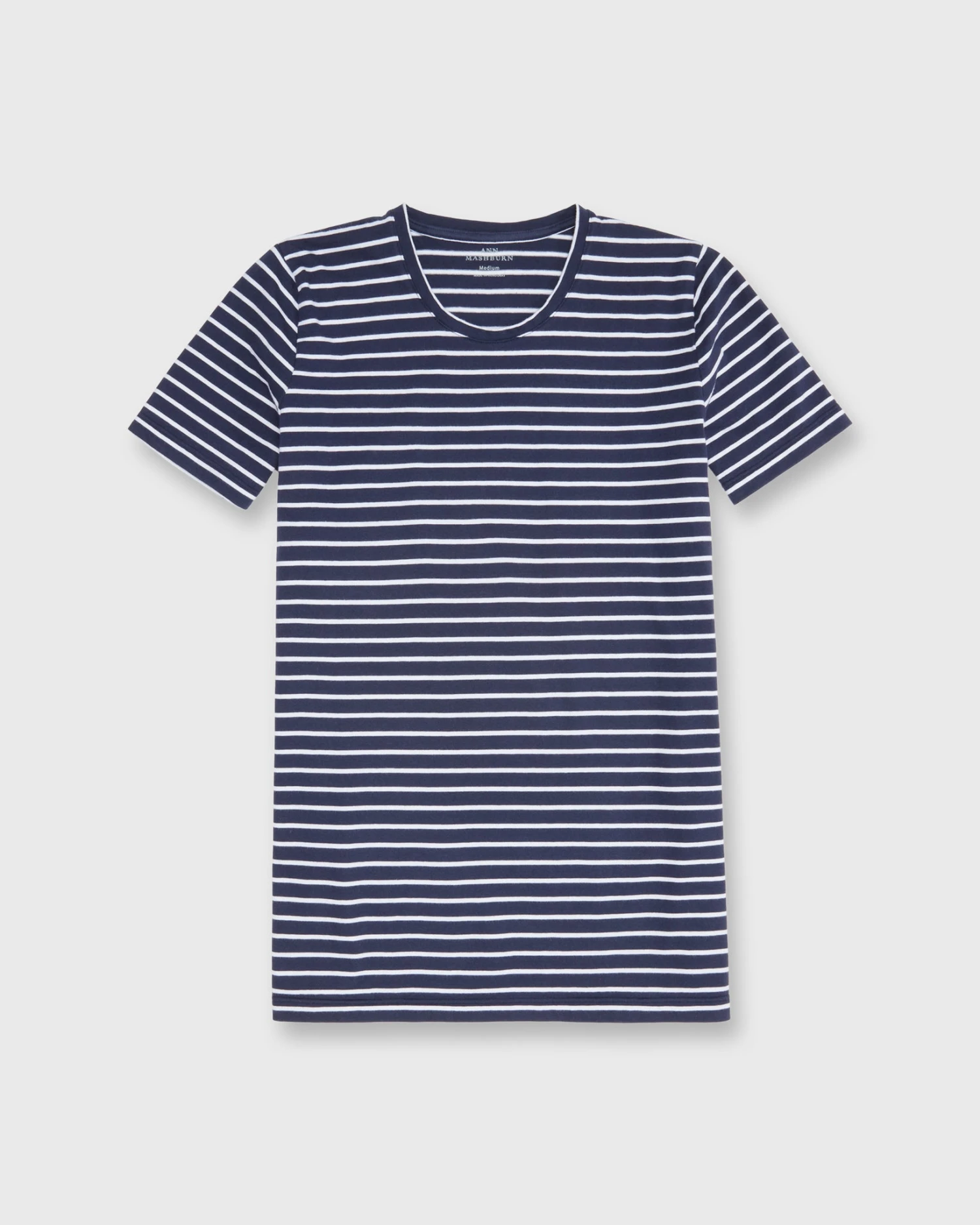 Short-Sleeved Relaxed Tee In Navy/White Stripe Jersey 3 Short-Sleeved Relaxed Tee In Navy/White Stripe Jersey