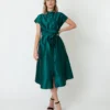 Gianna Dress In Peacock Silk Shantung -Garbiera Sales Store S70925 2