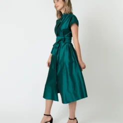 Gianna Dress In Peacock Silk Shantung -Garbiera Sales Store S70925 3