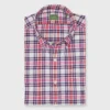 Button-Down Sport Shirt In Berry/Red/Navy Plaid Poplin 2 Button-Down Sport Shirt In Berry/Red/Navy Plaid Poplin -Garbiera Sales Store S70966 56