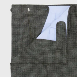 Dress Trouser In Olive/Navy/Brown Check Brushed Hopsack 7 Dress Trouser In Olive/Navy/Brown Check Brushed Hopsack -Garbiera Sales Store S70983 91