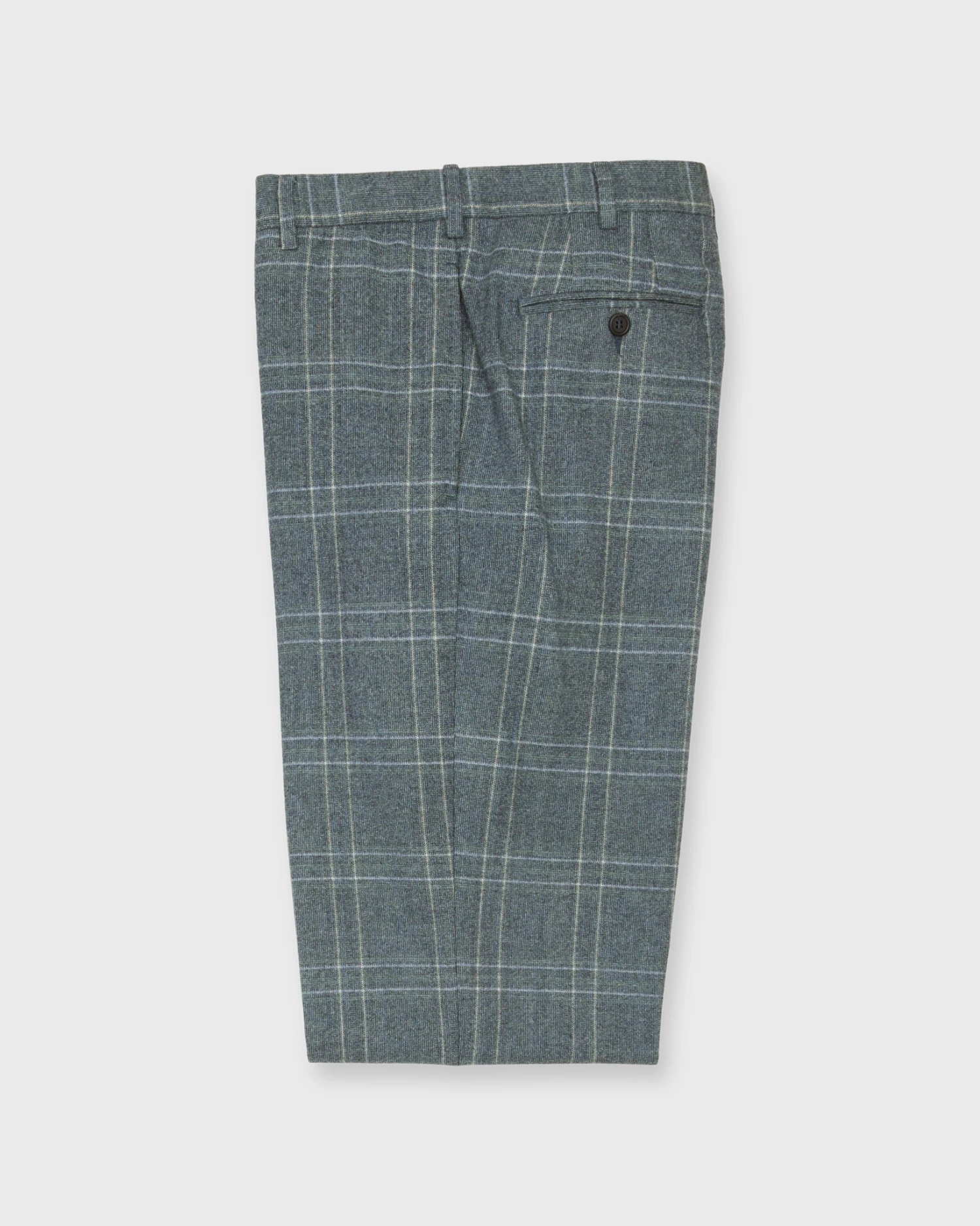 Dress Trouser In Grey/Lovat Mix Plaid Flannel 4 Dress Trouser In Grey/Lovat Mix Plaid Flannel - Image 2