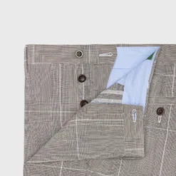 Field Trouser In Flax/Chocolate Glen Plaid Plainweave -Garbiera Sales Store S71024 27