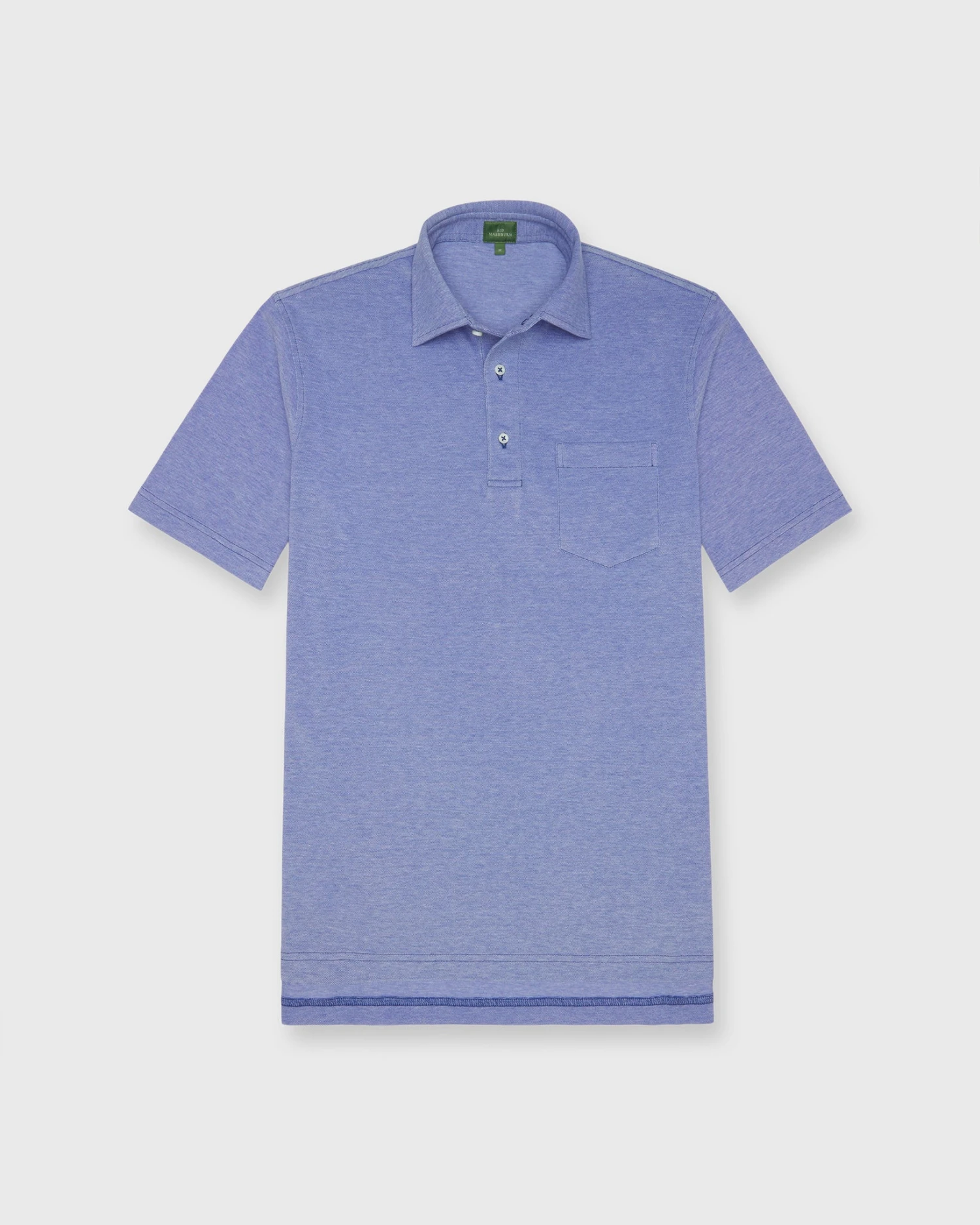 Short-Sleeved Polo In Ink Oxford Pique 3 Short-Sleeved Polo In Ink Oxford Pique