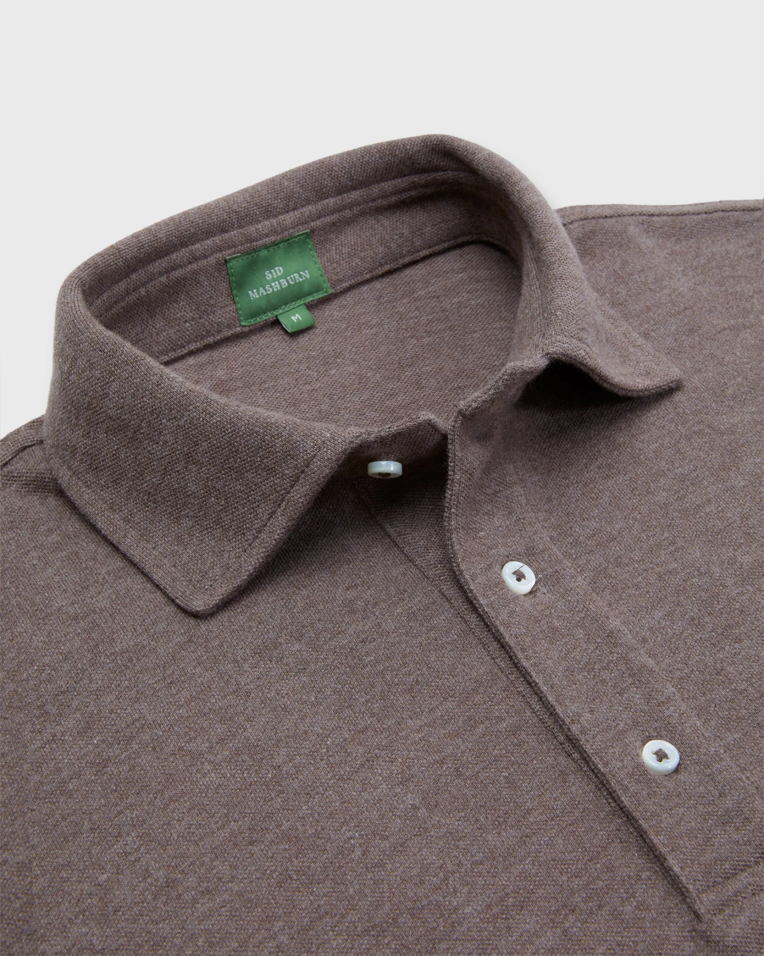 Long-Sleeved Polo In Heathered Oat Pima Pique 3 Long-Sleeved Polo In Heathered Oat Pima Pique - Image 2