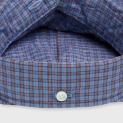 Button-Down Sport Shirt In Blue/Brown/Orange Check Poplin 7 Button-Down Sport Shirt In Blue/Brown/Orange Check Poplin -Garbiera Sales Store S71044 366