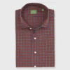 Spread Collar Sport Shirt In Sunset/Wintergreen Check Poplin -Garbiera Sales Store S71046 70