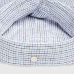 Button-Down Sport Shirt In Lavender/Navy/Forest Tattersall Poplin 7 Button-Down Sport Shirt In Lavender/Navy/Forest Tattersall Poplin -Garbiera Sales Store S71047 338