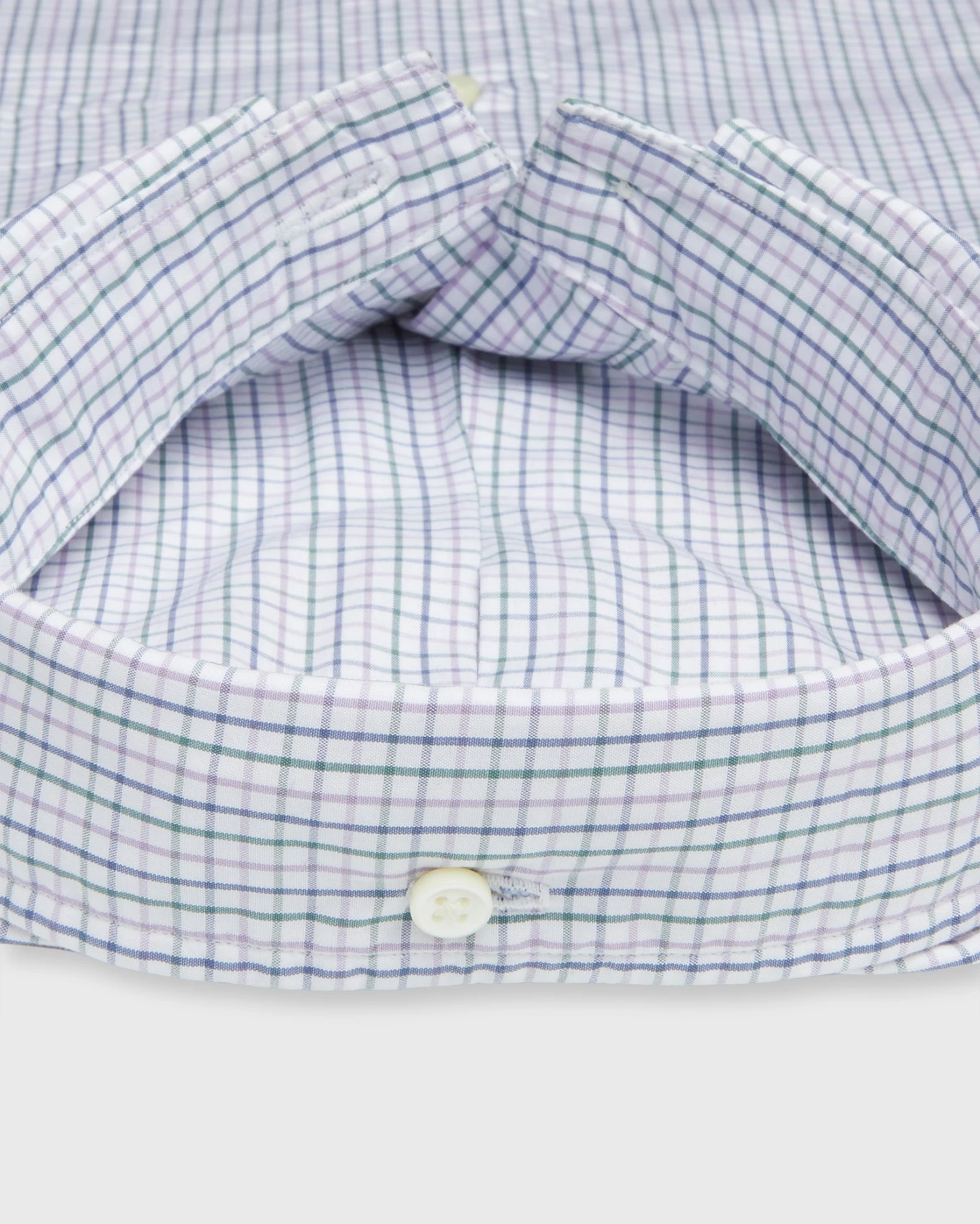 Button-Down Sport Shirt In Lavender/Navy/Forest Tattersall Poplin 5 Button-Down Sport Shirt In Lavender/Navy/Forest Tattersall Poplin - Image 3