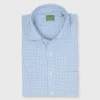Spread Collar Sport Shirt In Sky Gingham Brushed Twill 1 Spread Collar Sport Shirt In Sky Gingham Brushed Twill -Garbiera Sales Store S71054 100