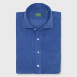 Spread Collar Sport Shirt In Harbor Corduroy
