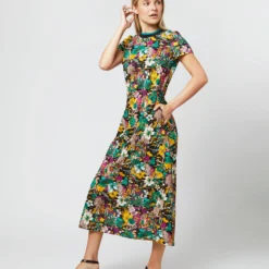 Sporty Swing Dress In Temples Jersey -Garbiera Sales Store S71135 115