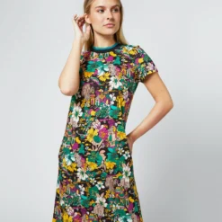 Sporty Swing Dress In Temples Jersey -Garbiera Sales Store S71135 144