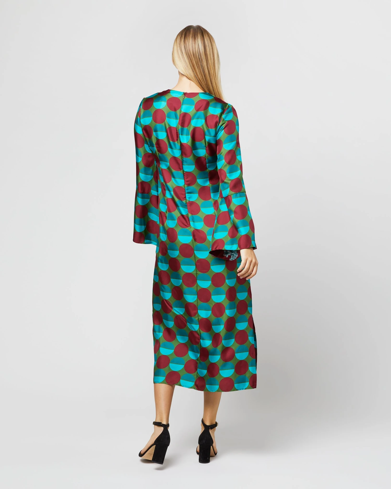 Flicker Dress In Sfere Grandi Verde Twill Silk 6 Flicker Dress In Sfere Grandi Verde Twill Silk - Image 4