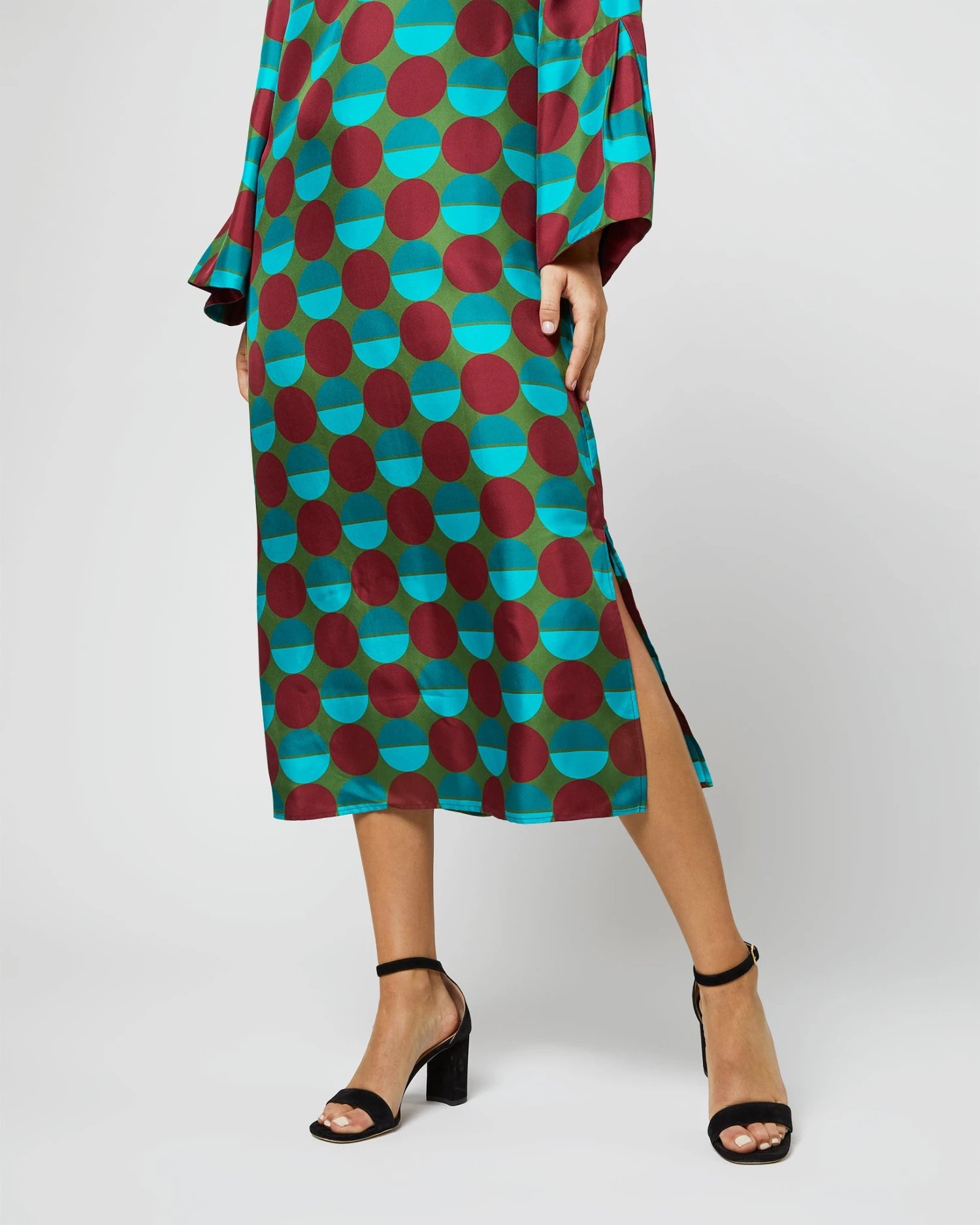 Flicker Dress In Sfere Grandi Verde Twill Silk 8 Flicker Dress In Sfere Grandi Verde Twill Silk - Image 6