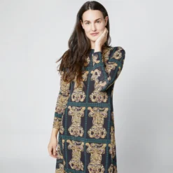 Drifter Dress In Tiger Tiles Black Jersey -Garbiera Sales Store S71140 330