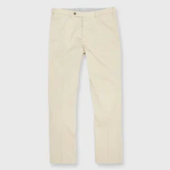 Garment-Dyed Sport Trouser In Sand Cotton/Silk Stretch Poplin