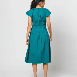 ULLA JOHNSON Darlene Dress In Verdigris 11 ULLA JOHNSON Darlene Dress In Verdigris -Garbiera Sales Store S71225 1347
