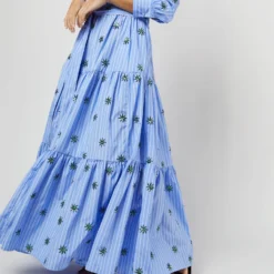 Bellini Dress In Third Eye Embroidered Popeline 12 Bellini Dress In Third Eye Embroidered Popeline -Garbiera Sales Store S71231 1001