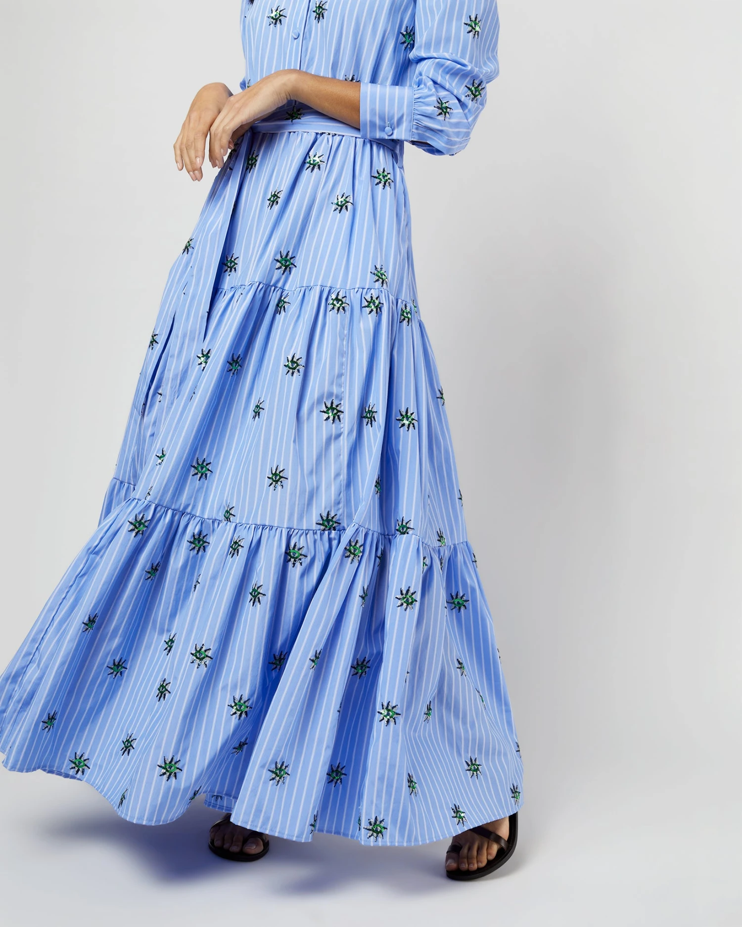 Bellini Dress In Third Eye Embroidered Popeline 5 Bellini Dress In Third Eye Embroidered Popeline - Image 3