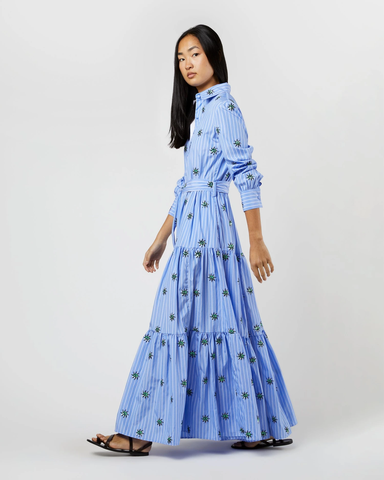 Bellini Dress In Third Eye Embroidered Popeline 10 Bellini Dress In Third Eye Embroidered Popeline - Image 8