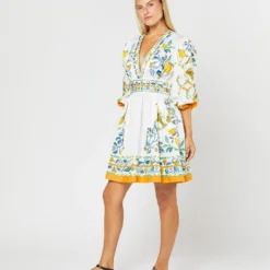 Margherita Dress In Borboni Placed Bianco Cotton Popeline Placée -Garbiera Sales Store S71239 208