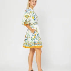 Margherita Dress In Borboni Placed Bianco Cotton Popeline Placée -Garbiera Sales Store S71239 215