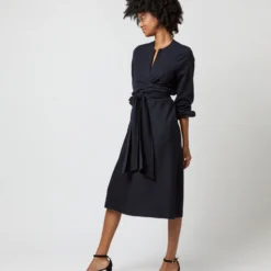 Alejandra Tie Dress In Navy Pinstripe Knit 11 Alejandra Tie Dress In Navy Pinstripe Knit -Garbiera Sales Store S71353 1310