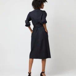 Alejandra Tie Dress In Navy Pinstripe Knit 14 Alejandra Tie Dress In Navy Pinstripe Knit -Garbiera Sales Store S71353 1374