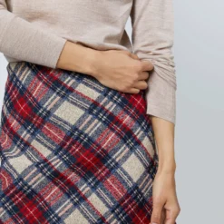 Penny Skirt In Red/Blue/Natural Tartan Jacquard -Garbiera Sales Store S71355 347