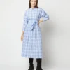 Kimono Shirtwaist Dress In Blue Multi Check Plaid Poplin 1 Kimono Shirtwaist Dress In Blue Multi Check Plaid Poplin -Garbiera Sales Store S71356 1064