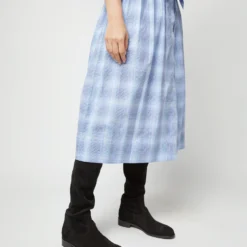 Kimono Shirtwaist Dress In Blue Multi Check Plaid Poplin -Garbiera Sales Store S71356 1191