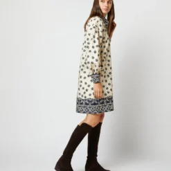 Anaya Popover Dress In Navy Bandana Print Poplin -Garbiera Sales Store S71358 2848