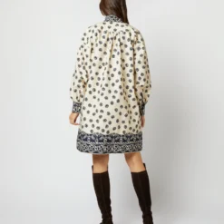 Anaya Popover Dress In Navy Bandana Print Poplin -Garbiera Sales Store S71358 2853