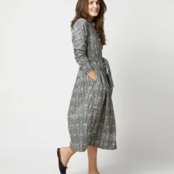 Kimono Shirtwaist Dress In Blue/Green Lindsay Garden Liberty Fabric 13 Kimono Shirtwaist Dress In Blue/Green Lindsay Garden Liberty Fabric -Garbiera Sales Store S71373 1582