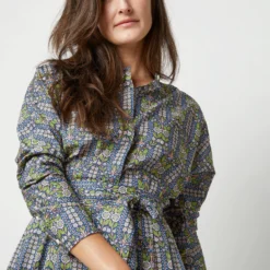 Kimono Shirtwaist Dress In Blue/Green Lindsay Garden Liberty Fabric 15 Kimono Shirtwaist Dress In Blue/Green Lindsay Garden Liberty Fabric -Garbiera Sales Store S71373 1614