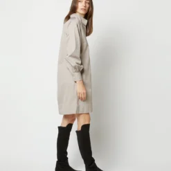 Anaya Popover Dress In Taupe Poplin -Garbiera Sales Store S71374 738