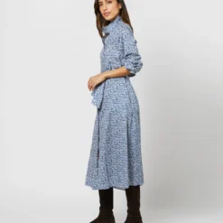 Annette Dress In Blue Helenium Liberty Fabric -Garbiera Sales Store S71376 1234