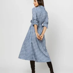 Annette Dress In Blue Helenium Liberty Fabric -Garbiera Sales Store S71376 1244