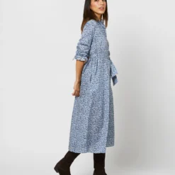 Annette Dress In Blue Helenium Liberty Fabric -Garbiera Sales Store S71376 1268
