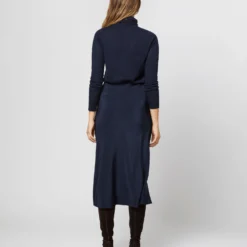 Mare Slip Skirt In Navy Silk Crepe De Chine -Garbiera Sales Store S71378 1089