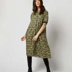 Long-Sleeved Gianna Dress In Hunter Multi Strawberry Thief Liberty Fabric 18 Long-Sleeved Gianna Dress In Hunter Multi Strawberry Thief Liberty Fabric -Garbiera Sales Store S71392 344