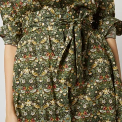 Long-Sleeved Gianna Dress In Hunter Multi Strawberry Thief Liberty Fabric 20 Long-Sleeved Gianna Dress In Hunter Multi Strawberry Thief Liberty Fabric -Garbiera Sales Store S71392 474