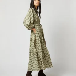 Isla Shirtdress In Ivory Multi Peacock Feathers Habotai 19 Isla Shirtdress In Ivory Multi Peacock Feathers Habotai -Garbiera Sales Store S71394 1921