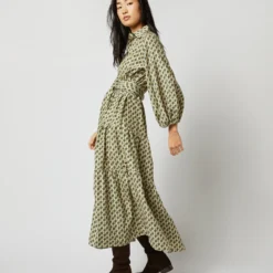 Isla Shirtdress In Ivory Multi Peacock Feathers Habotai 17 Isla Shirtdress In Ivory Multi Peacock Feathers Habotai -Garbiera Sales Store S71394 1942