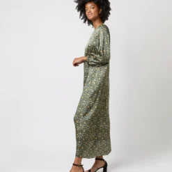 Long-Sleeved Paige Maxi Dress In Hunter/Gold Moon Flower Liberty Fabric Silk 11 Long-Sleeved Paige Maxi Dress In Hunter/Gold Moon Flower Liberty Fabric Silk -Garbiera Sales Store S71396 1164