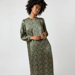 Long-Sleeved Paige Maxi Dress In Hunter/Gold Moon Flower Liberty Fabric Silk 14 Long-Sleeved Paige Maxi Dress In Hunter/Gold Moon Flower Liberty Fabric Silk -Garbiera Sales Store S71396 1258