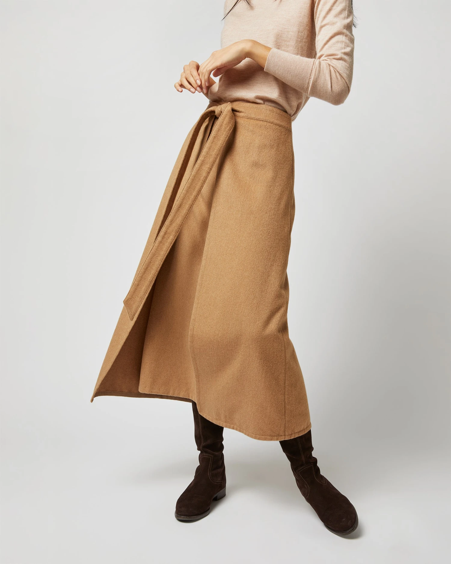 Brooke Tie-Waist Skirt In Camel Hair Flannel 9 Brooke Tie-Waist Skirt In Camel Hair Flannel - Image 7