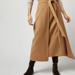 Brooke Tie-Waist Skirt In Camel Hair Flannel 20 Brooke Tie-Waist Skirt In Camel Hair Flannel -Garbiera Sales Store S71413 1645